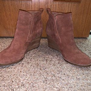 Suede wedge booties